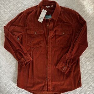 Roxy Burnt Orange Corduroy Shirt Jacket